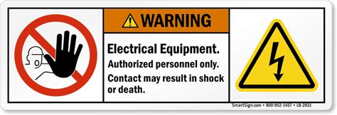 warning stickers for electrical panels